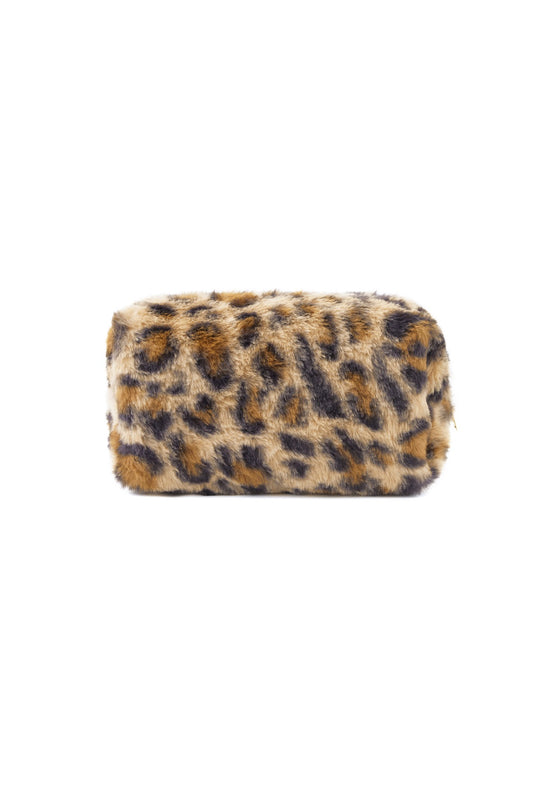 Luipaard make-up tas / camel