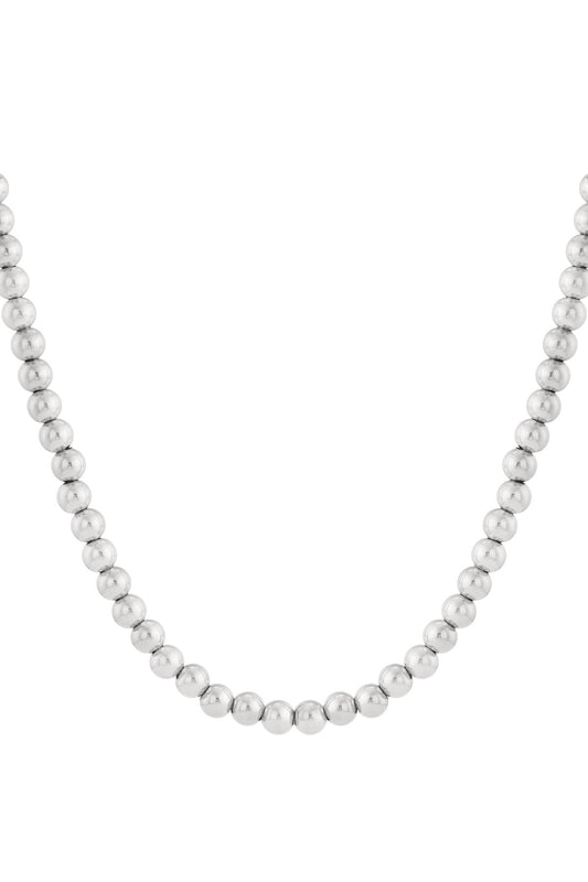 Holle kralenketting 10mm - zilver