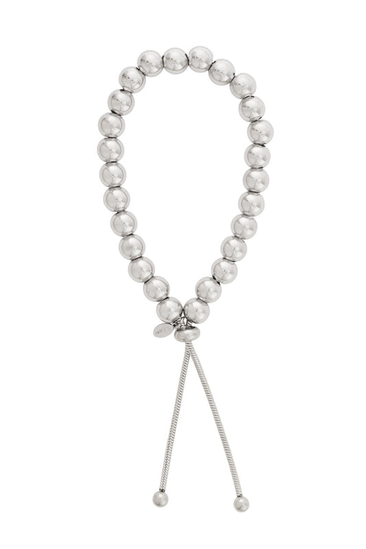Holle kralen armband 8mm - zilver