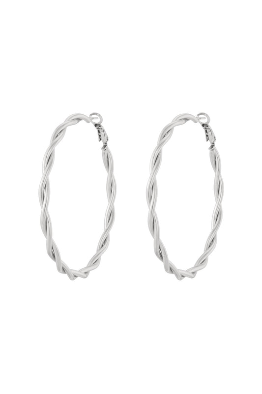 Twister hoops - zilver
