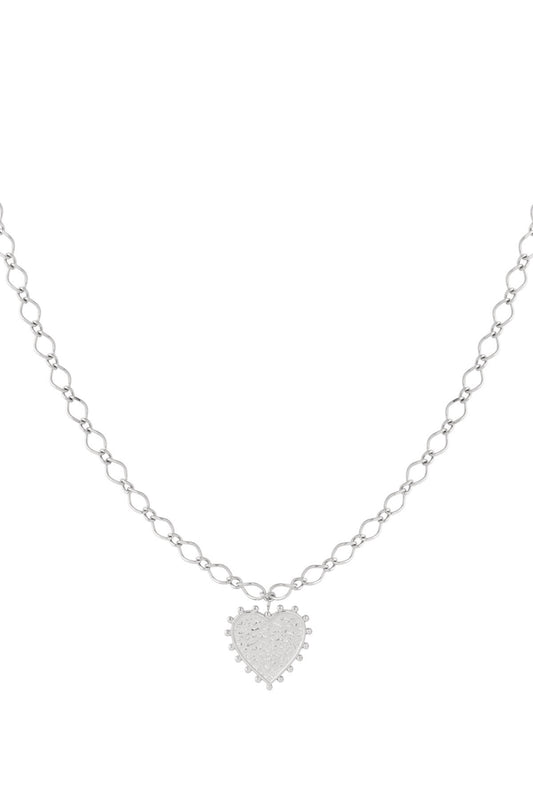 Trendy ketting big love - zilver