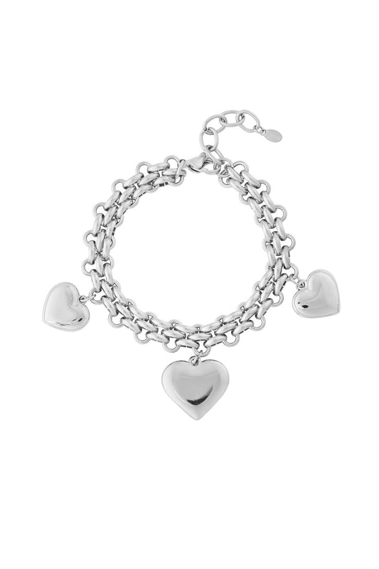 Trio hart armband - zilver