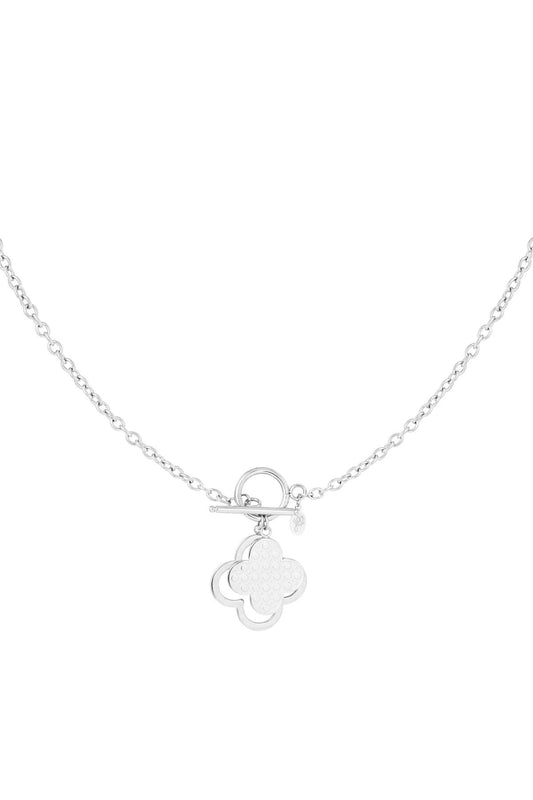 Statemenr Klaver ketting - zilver
