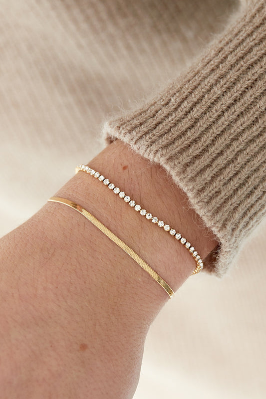 Dubbele armband met bling bling