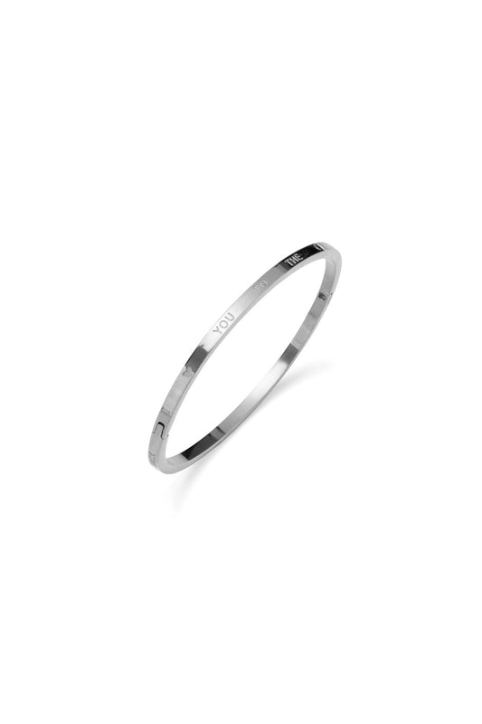 Love you to the moon and back bangle - zilver