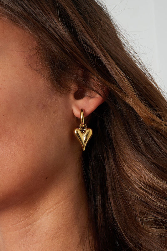 Oorbellen hart medium - goud