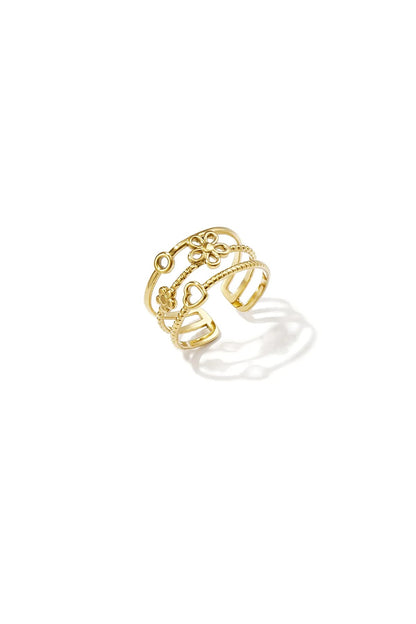 Ring met bloemmotief -goud