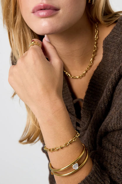 Schakelarmband -goud