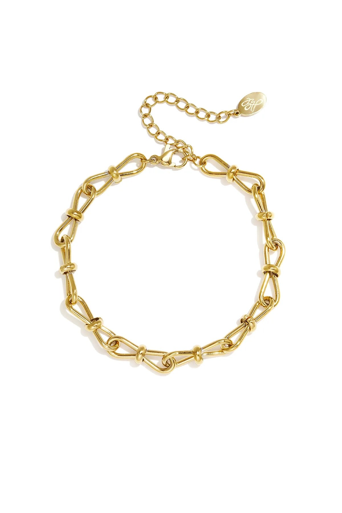 Schakelarmband -goud