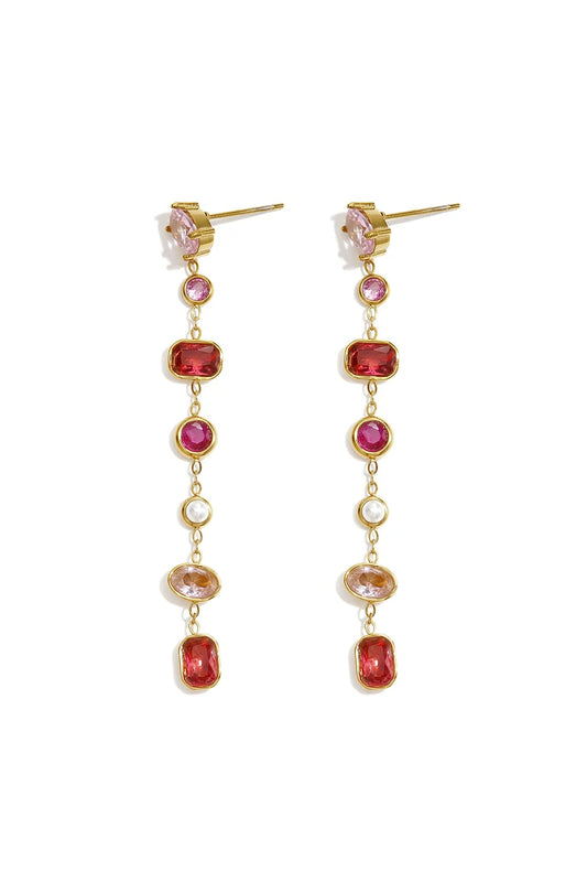 Hangende oorbel -roze