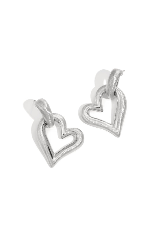 Hart oorbel Nur - zilver