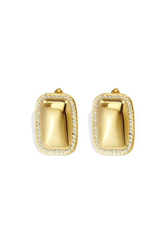 Rechthoekige oorbel bling