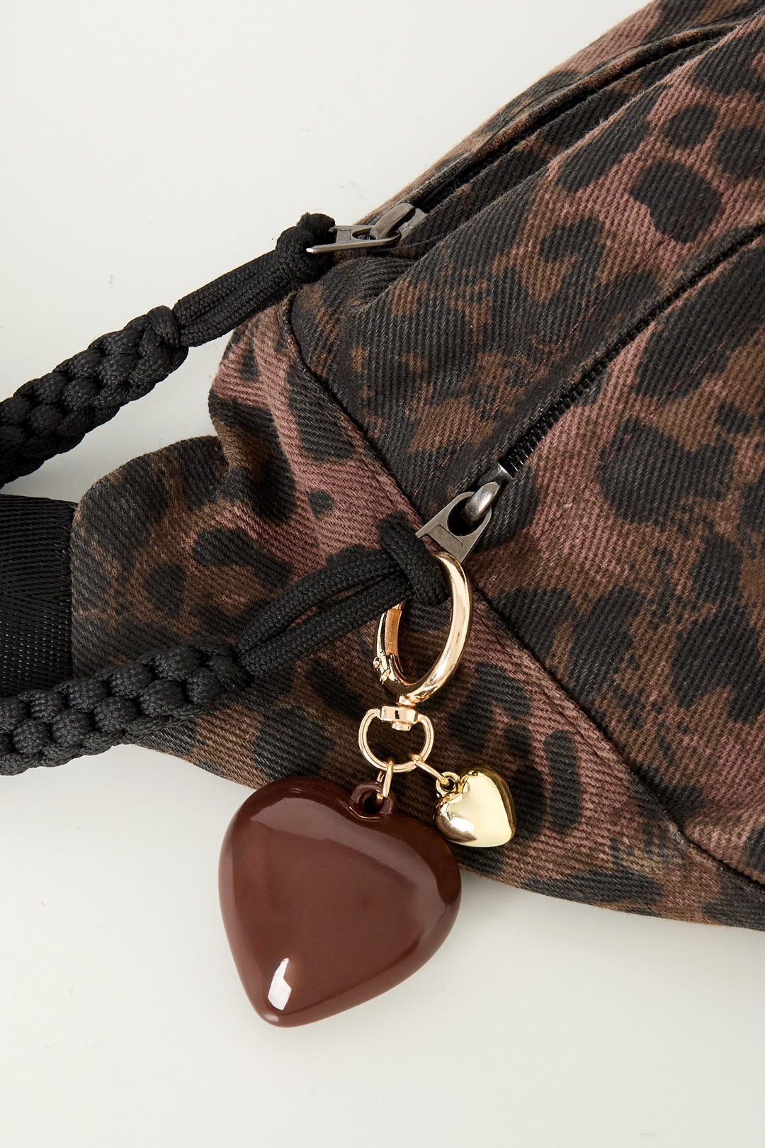 Tas/Sleutelhanger hart - bruin