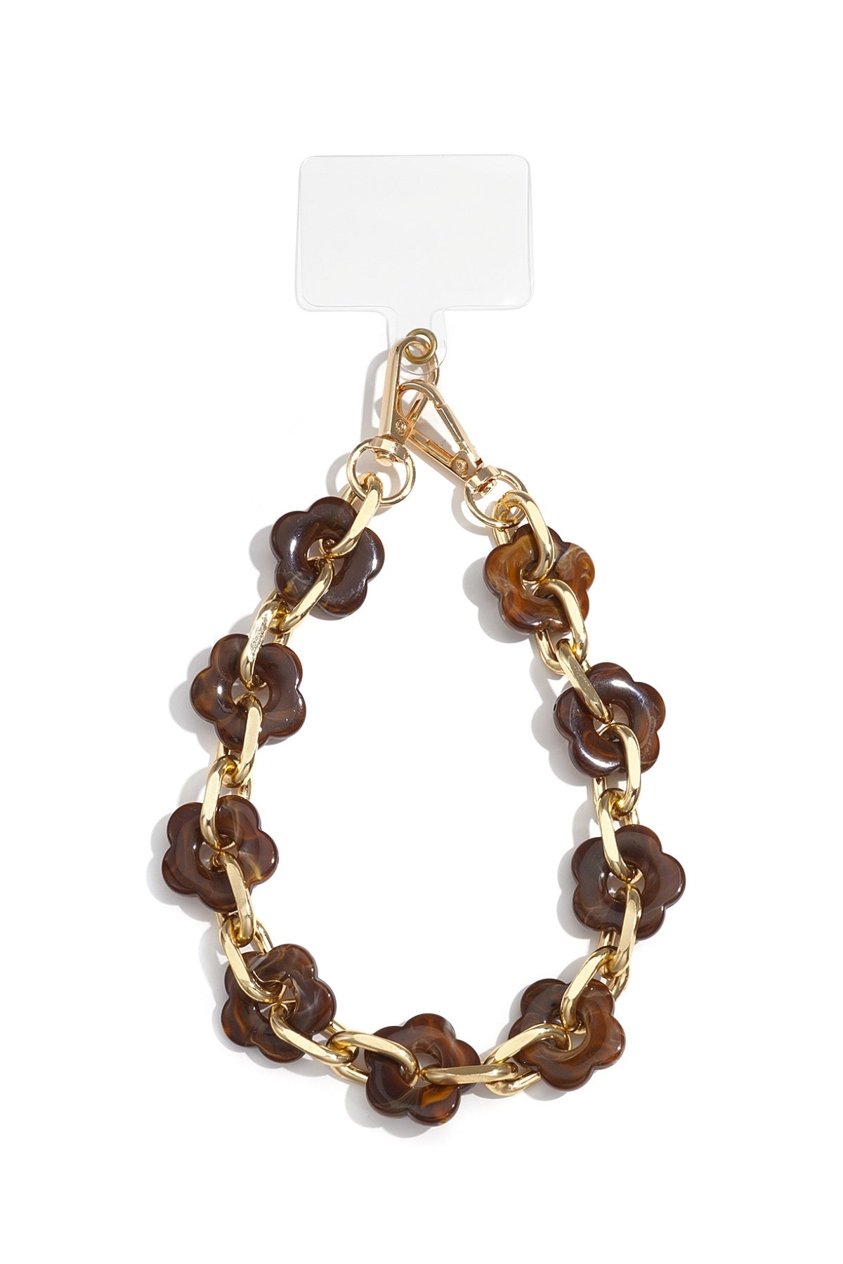 Telefoonkoord bloem - bruin