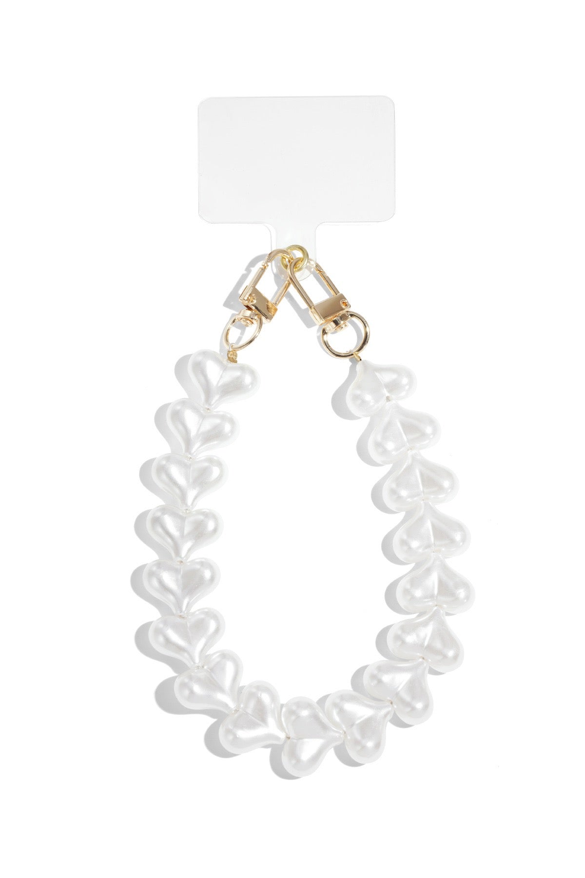 Telefoonkoord hartjes - wit