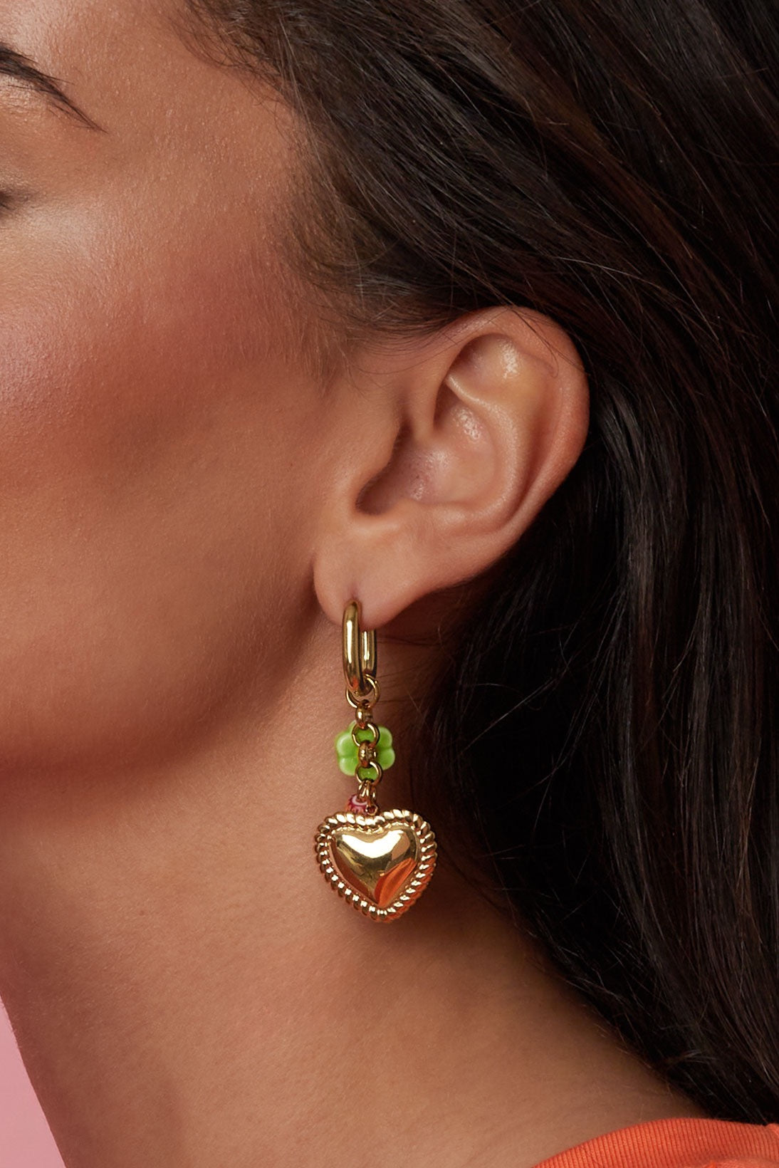 Oorbellen met hartjesmotief -goud