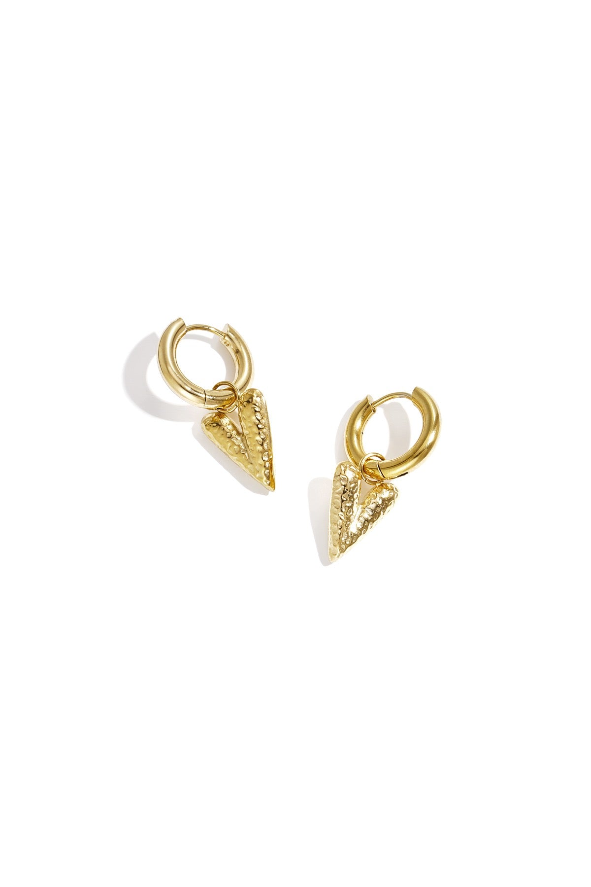 Hartvormige oorbellen -goud