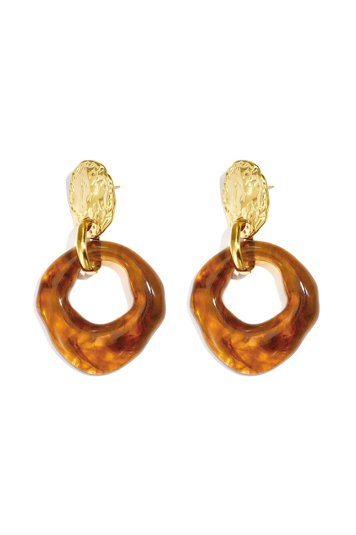 Oorbellen round -brown