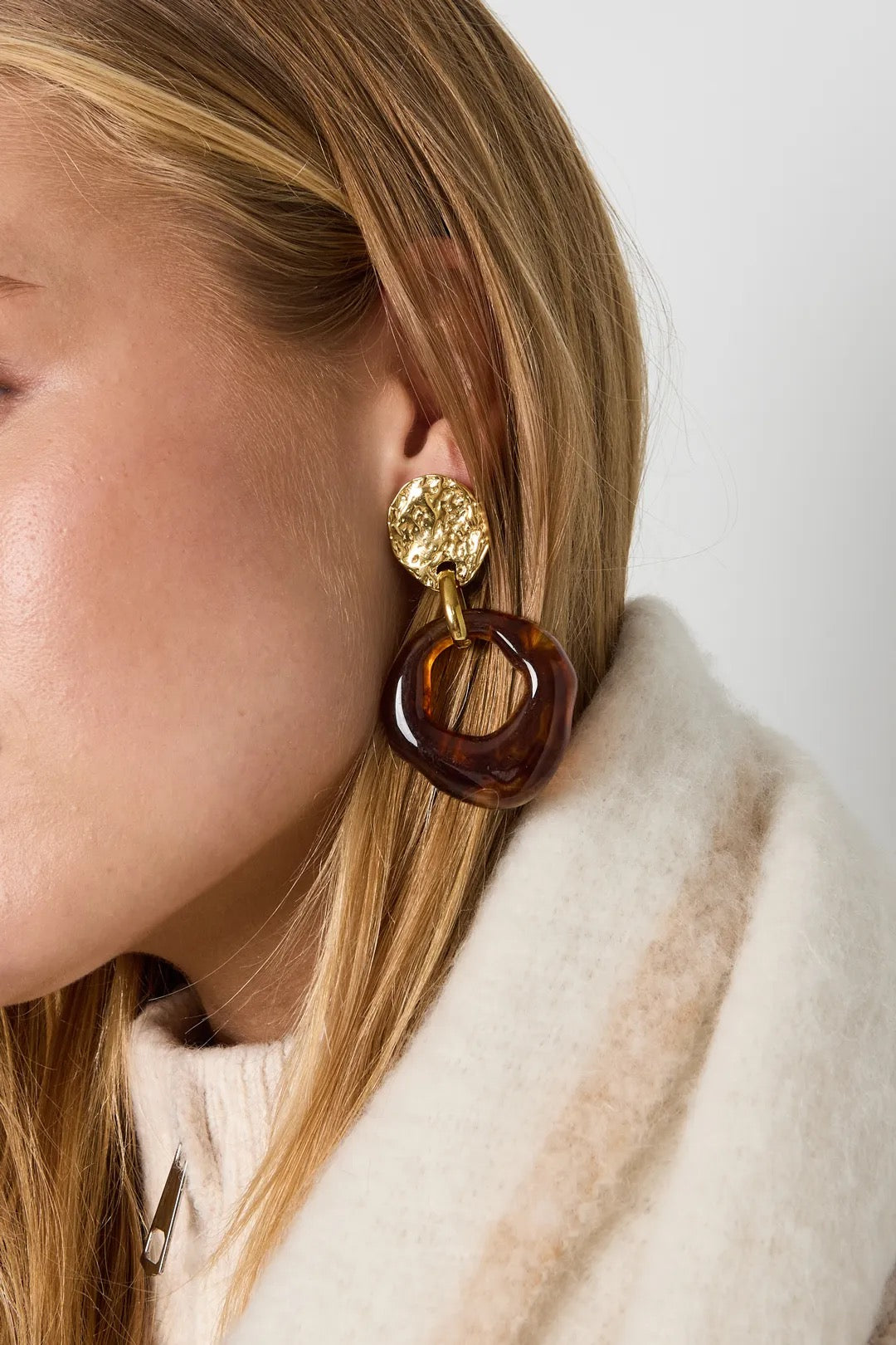 Oorbellen round -brown
