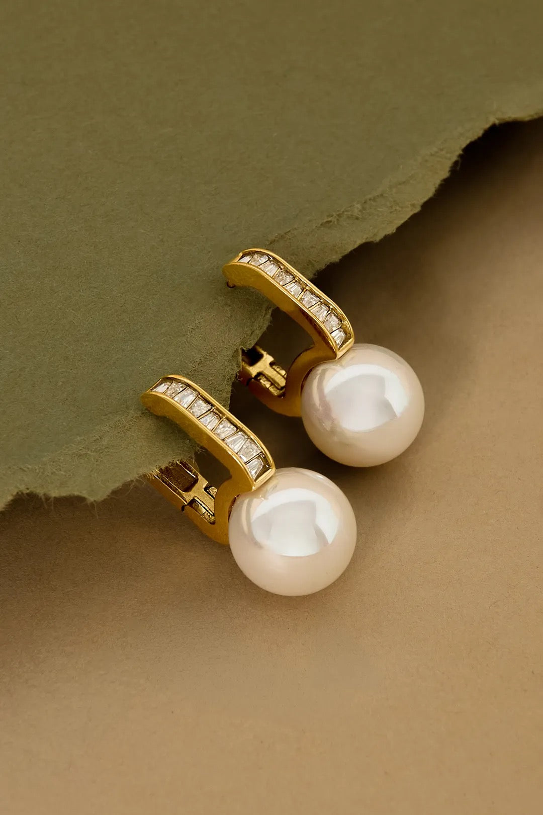 Parel earring -goud