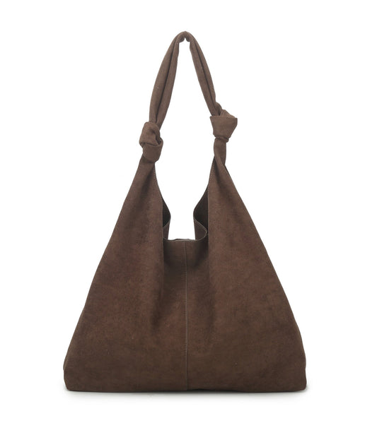 Suedelook hobo tas -brown