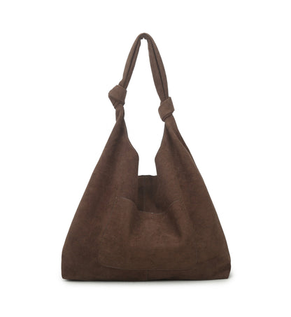 Suedelook hobo tas -brown