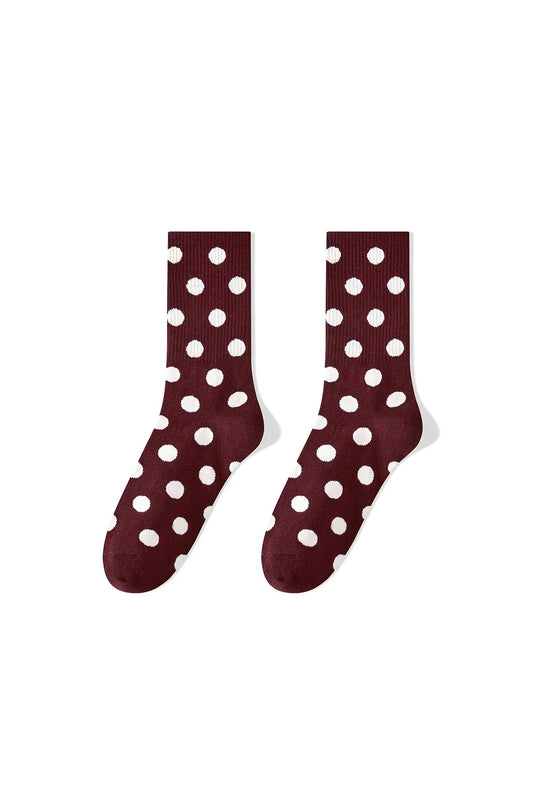 Sokken dots -bordeaux