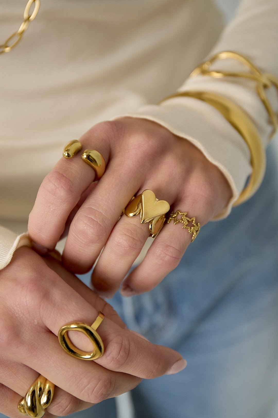 Ring met harten -goud