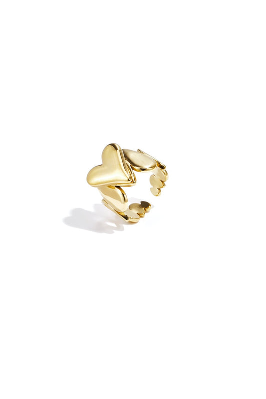 Ring met harten -goud