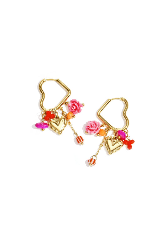 Oorringen met afwissellende steentjes -goud