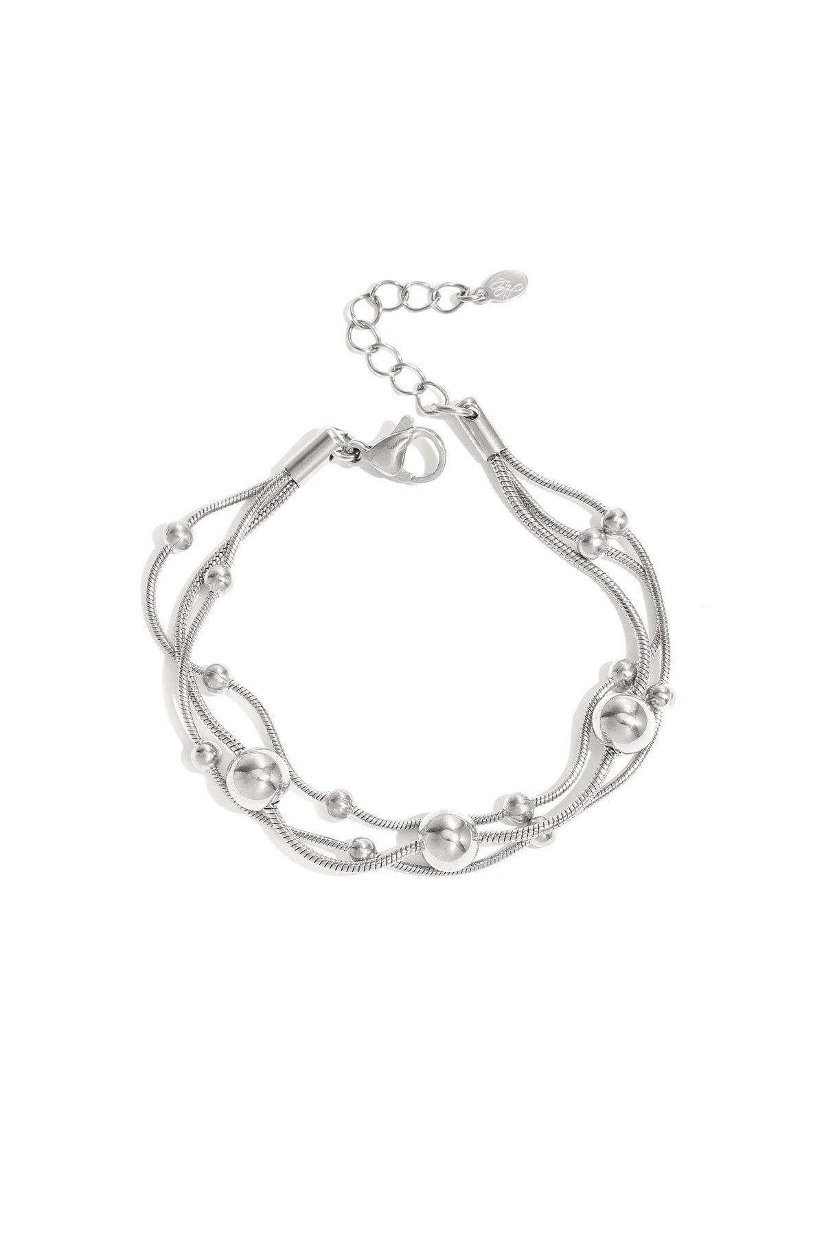 Armband met polkadots -zilver