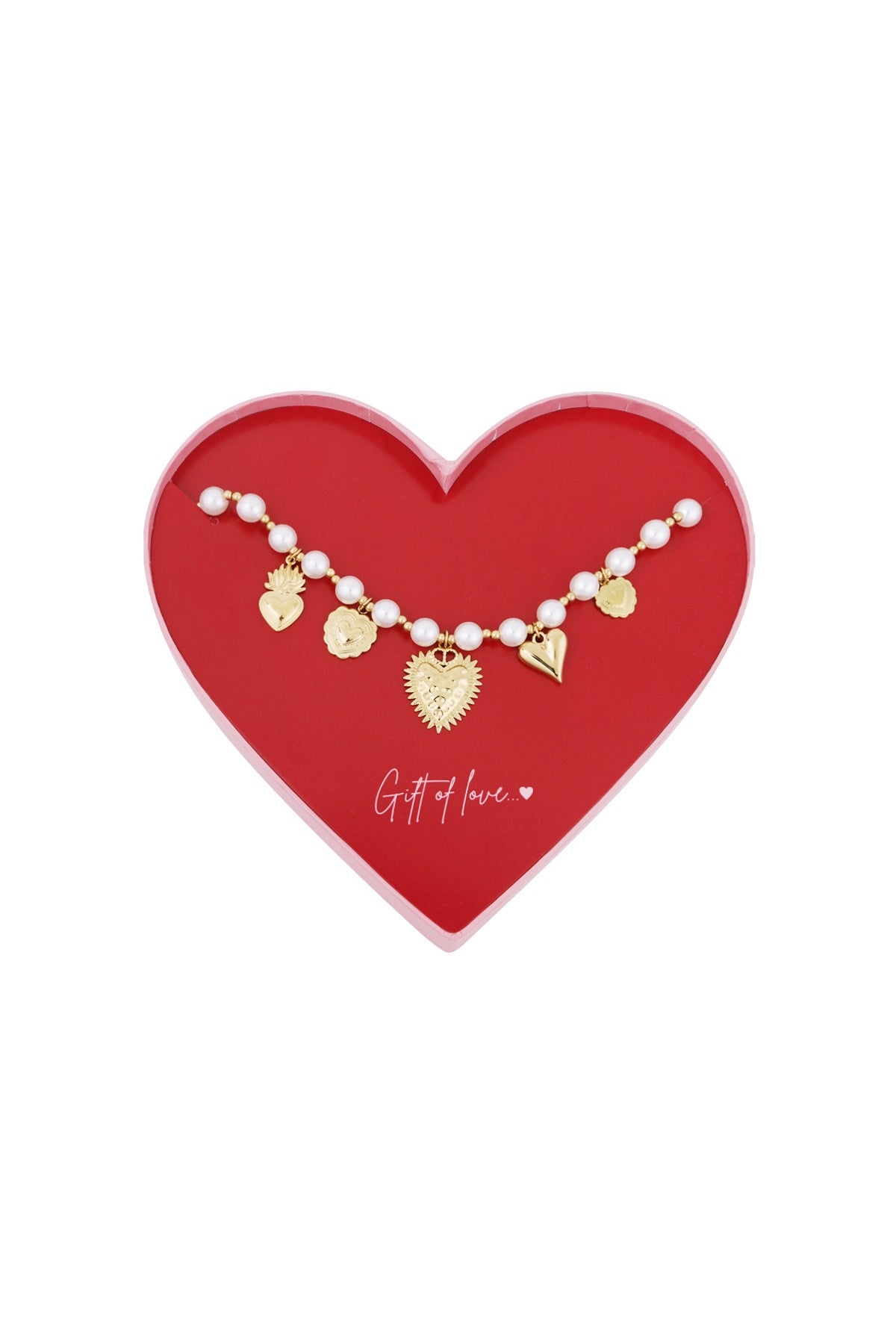 Gift of love parel hartjes ketting