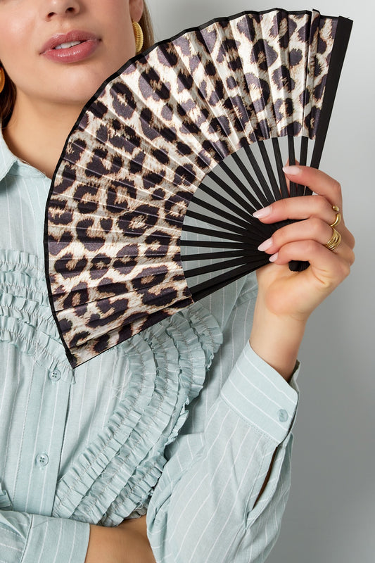 Opvouwbare waaier met luipaardprint