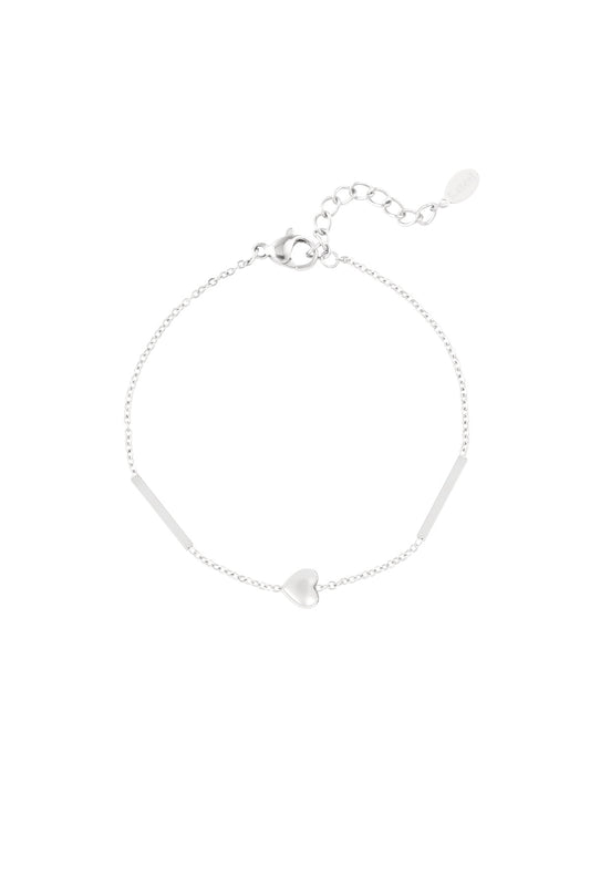 Armband simple heart - Zilver kleur