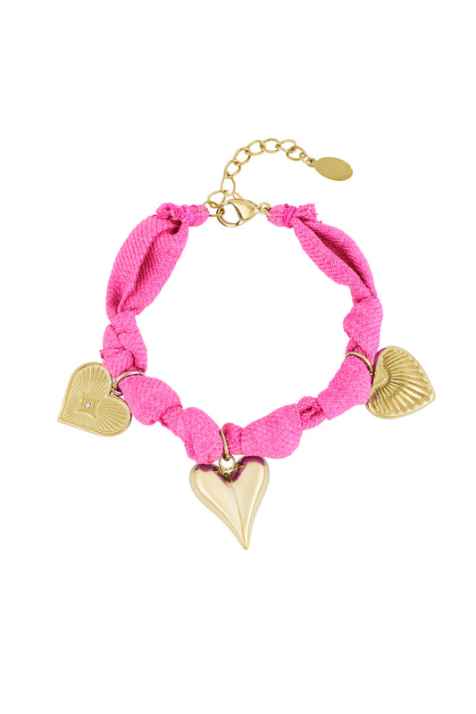 Armband color bliss heart - Fuchsia