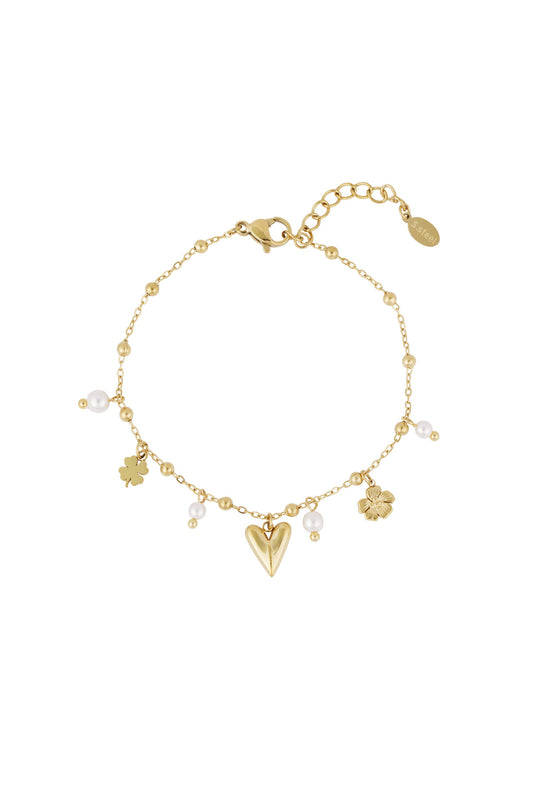 Armband lucky love - goud kleur