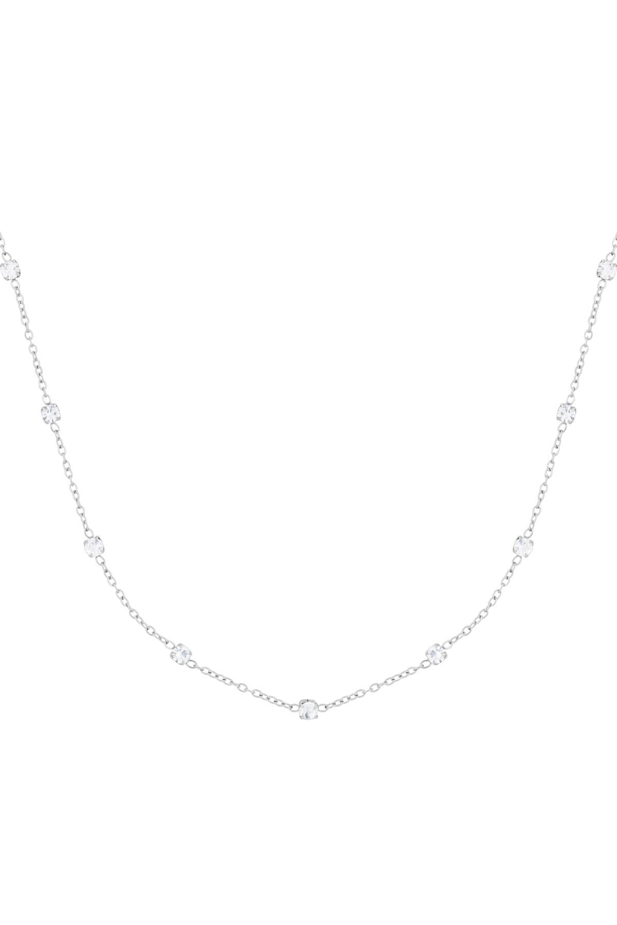 Diamond whisper ketting - Zilver kleur